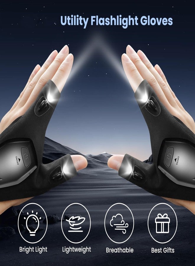 BIRDLINE LED Flashlight Gloves, USB Rechargable Flashlight Glove, Cool Camping Gadgets for Men & Women, Adjustable Flashlight Gloves for Fishing, Camping, Hiking, Cycling Best Unique Birthday Gifts - Image 4
